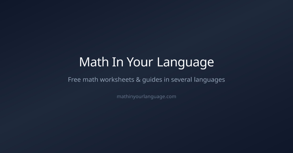 Math In Your Language - Free math in several languages